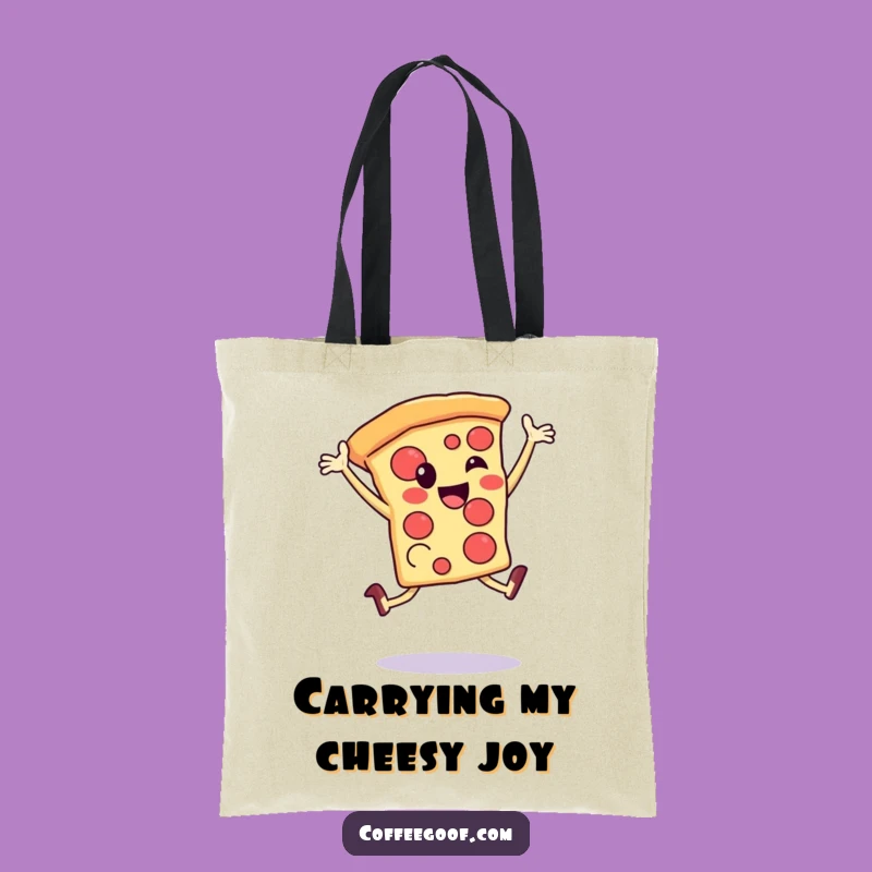 Funny Pizza Leap Tote Bag: Happy Slice Accessory, Practical Gift