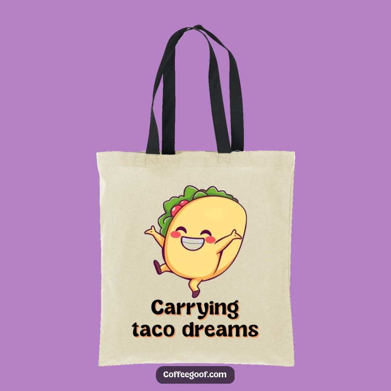 Funny Taco Tote Bag: Cartwheeling Character, Carry Your Fiesta: The Ultimate Funny Gift!