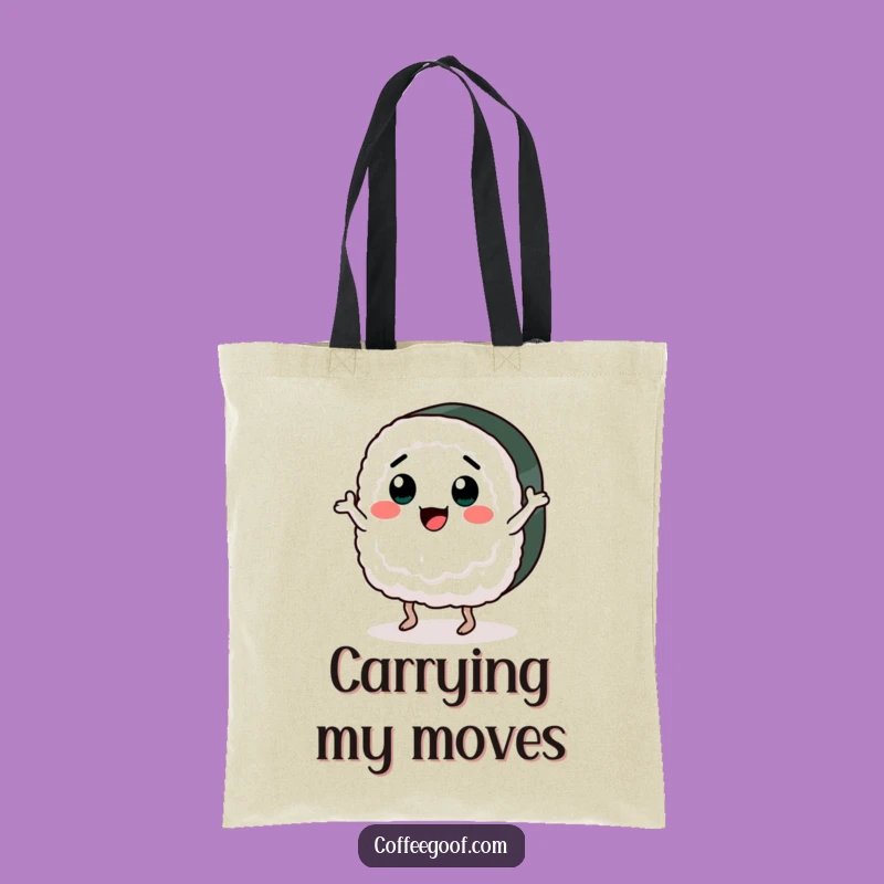 Funny Tote Bag: Dancing Sushi Graphic, Stylish Carry-all, Perfect Funny Gift