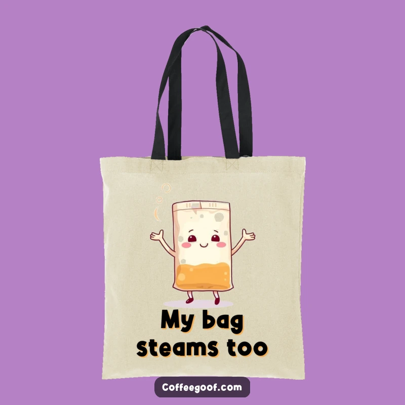 Funny Dancing Teabag Tote Bag: Carry Your Essentials with Steamy Style, Ideal Gift